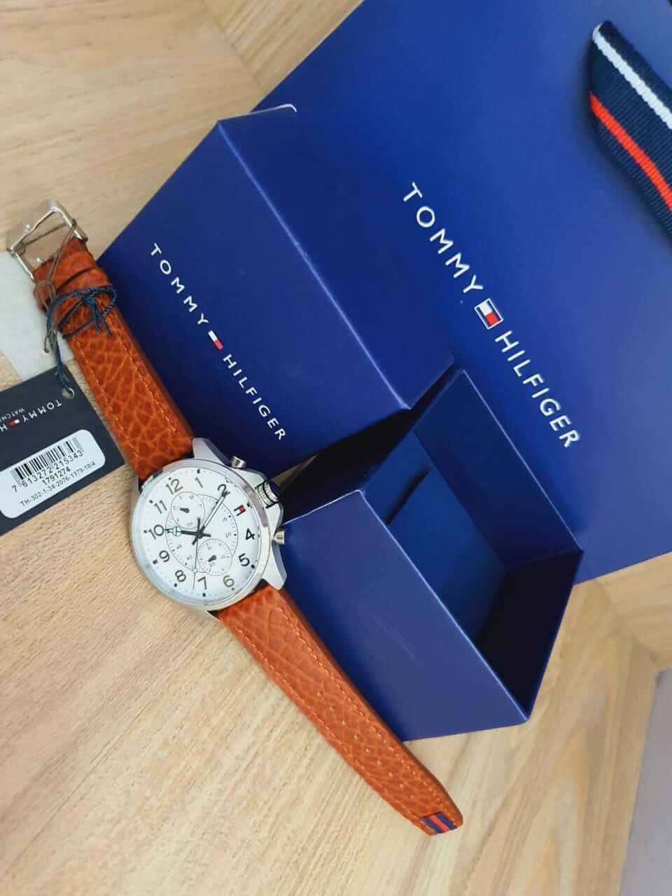 Tommy Hilfiger Dean Quartz Multifunction White Dial Brown Leather Strap Watch for Men - 1791274