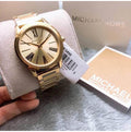 Michael Kors Hartman Quartz Gold Dial Gold Steel Strap Watch For Women - MK3490