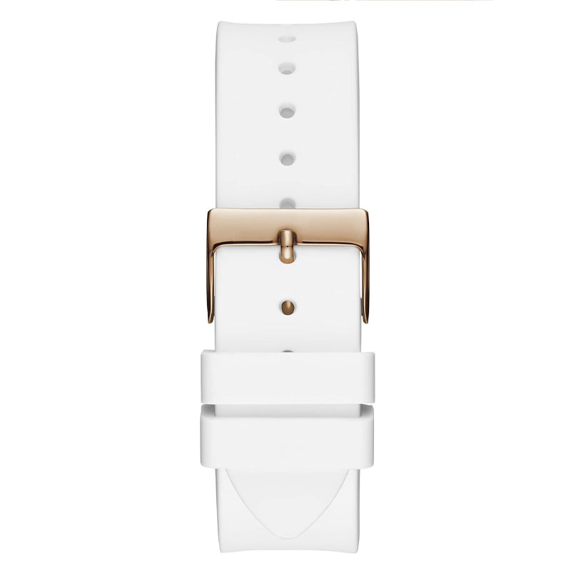 Guess Venus Diamonds White Dial White Rubber Strap Watch for Women - GW0118L4