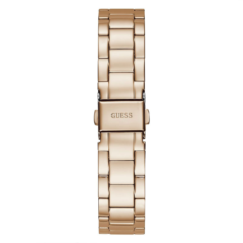 Guess Luna White Dial Rose Gold Steel Strap Watch for Women - GW0308L3