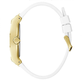 Guess Phoenix Multifunction Gold Dial White Leather Strap Watch for Men - GW0202G6