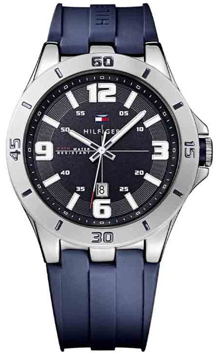 Tommy Hilfiger Drew Black Dial Black Rubber Strap Watch for Men - 1791062