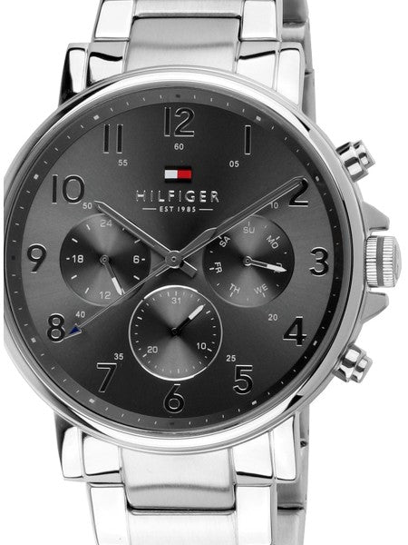 Tommy Hilfiger Chronograph Grey Dial Silver Steel Strap Watch for Men - 1710382