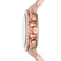 Michael Kors Everest Chronograph Crystals Rose Gold Dial Rose Gold Steel Strap Watch For Women - MK7235