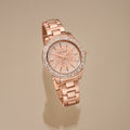 Michael Kors Liliane Three Hand Rose Gold Dial Rose Gold Steel Strap Watch For Women - MK4651