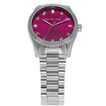 Michael Kors Lexington Three-Hand Pink Dial Silver Steel Strap Watch For Women - MK7443