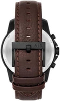 Armani Exchange Outerbanks Chronograph Black Dial Brown Leather Strap Watch For Men - AX1732