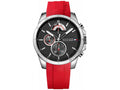 Tommy Hilfiger Decker Quartz Black Dial Red Rubber Strap Watch for Men - 1791351