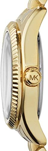 Michael Kors Lexington Quartz Orange Dial Gold Steel Strap Watch For Women - MK3284