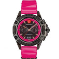 Versace Icon Active Chronograph Quartz Black Dial Pink Rubber Strap Watch For Men - VEZ700221