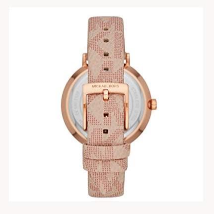 Michael Kors Jayne Three Hand Rose Gold Dial Pink Leather Strap Watch For Women - MK7130