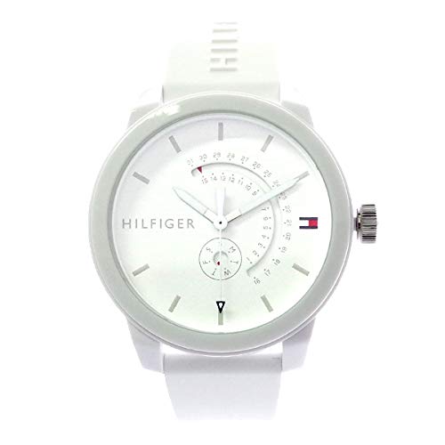 Tommy Hilfiger Denim Analog White Dial White Rubber Strap Watch for Men - 1791481