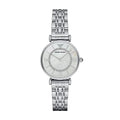 Emporio Armani Gianni T-Bar Mother of Pearl Dial Silver Steel Strap Watch For Women - AR1908