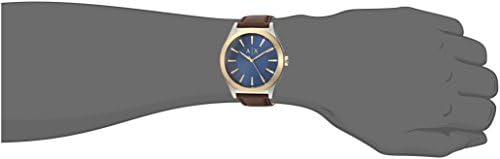 Armani Exchange Nico Quartz Blue Dial Brown Leather Strap Watch For Men - AX2334