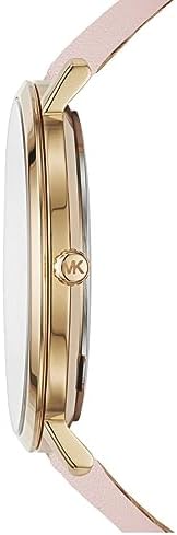 Michael Kors Jaryn Quartz Gold Dial Pink Leather Strap Watch For Women - MK2471