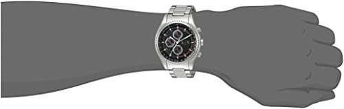 Armani Exchange The Driver Chronograph Black Dial Silver Steel Strap Watch For Men - AX1612