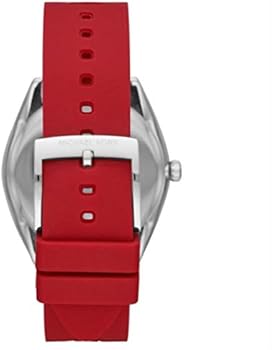 Michael Kors Janelle Three Hand Red Dial Red Rubber Strap Watch For Women - MK7144