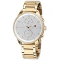 Tommy Hilfiger Chase Quartz White Dial Gold Steel Strap Watch for Men - 1791576