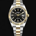 Rolex Datejust 41 Black Dial Two Tone Oystersteel White Gold Strap Watch for Men - M126333-0013