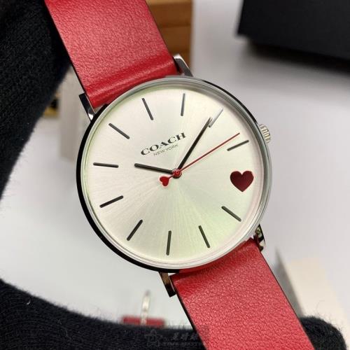 Coach Perry White Dial Red Leather Strap Watch for Women - 14503515