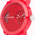 Tommy Hilfiger Denim Red Dial Red Rubber Strap Watch for Men - 1791557