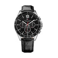 Tommy Hilfiger Luke Quartz Black Dial Black Leather Strap Watch for Men - 1791117