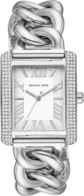 Michael Kors Emery Three Hand White Dial Silver Steel Strap Watch For Women - MK7438