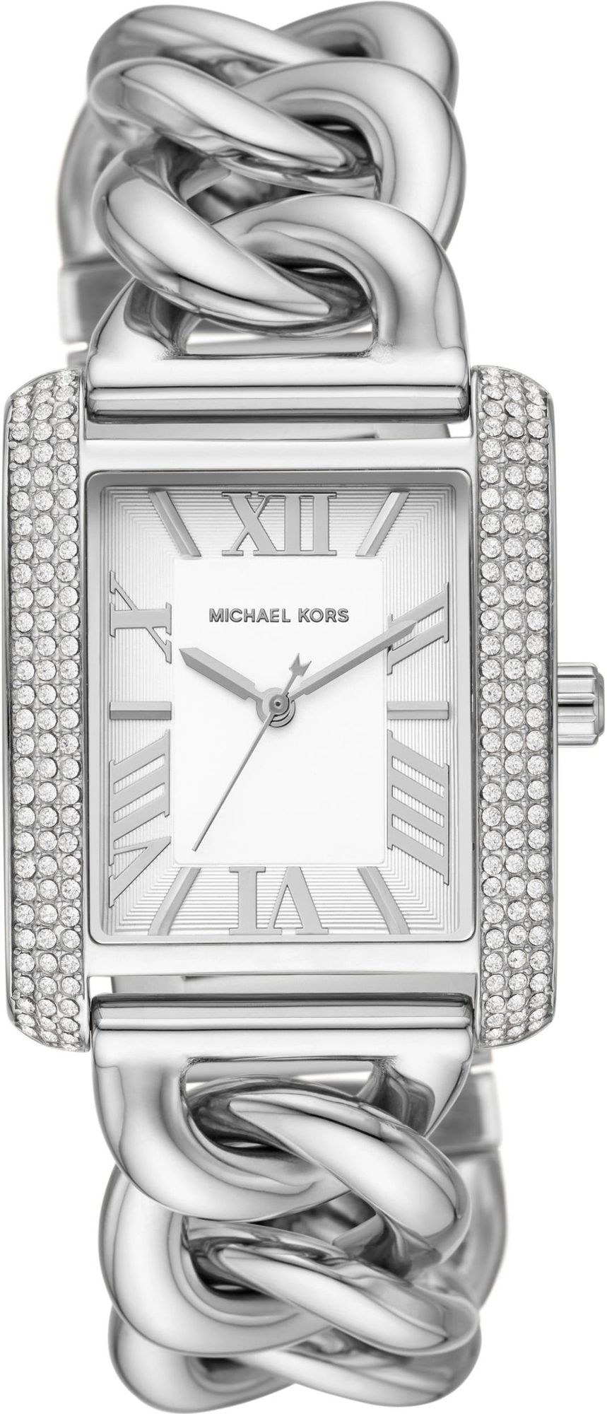 Michael Kors Emery Three Hand White Dial Silver Steel Strap Watch For Women - MK7438