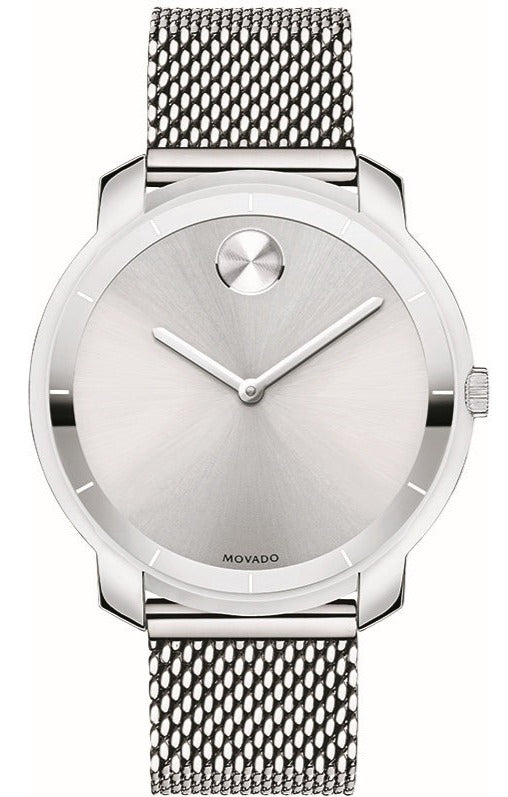 Movado Bold Silver Dial Silver Mesh Bracelet Watch For Women - 3600241