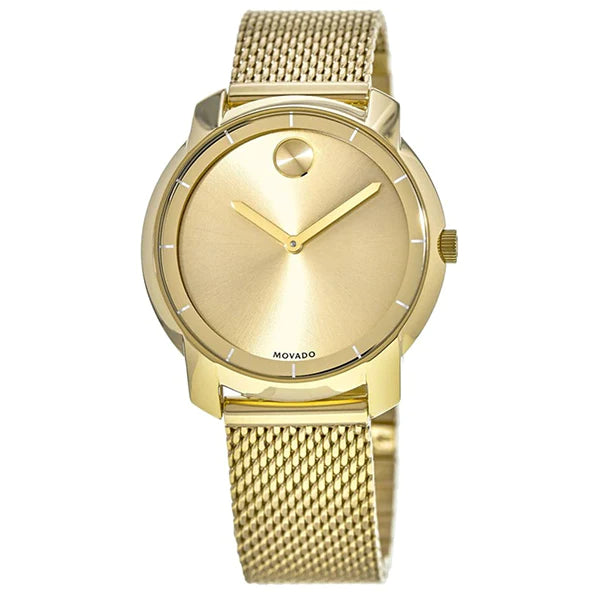 Movado Bold Gold Dial Gold Mesh Bracelet Watch for Women - 3600242