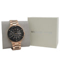 Michael Kors Lennox Chronograph Black Dial Rose Gold Steel Strap Watch For Men - MK8940