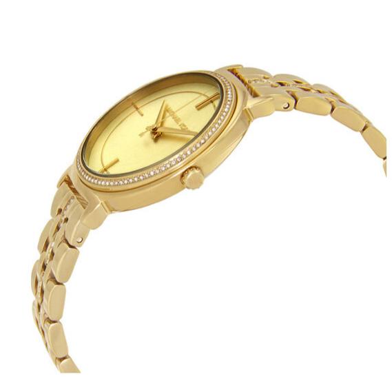 Michael Kors Cinthia Quartz Gold Dial Gold Steel Strap Watch For Women - MK3681