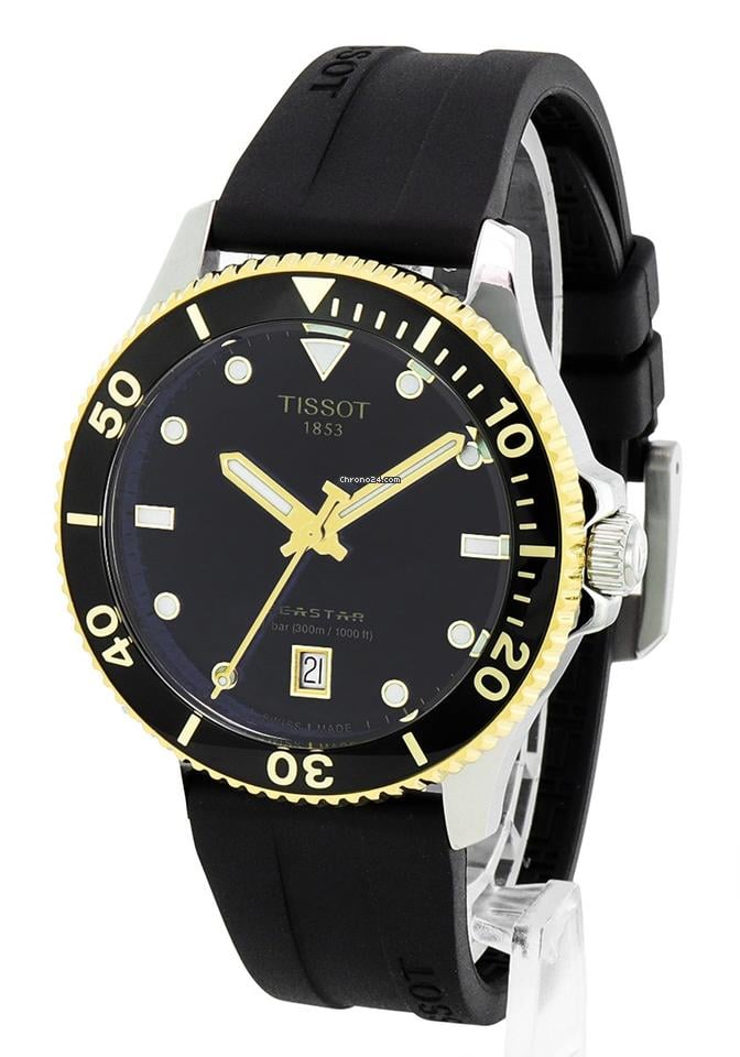 Tissot Seastar 1000 Black Dial Black Rubber Strap Watch For Men - T120.410.27.051.00