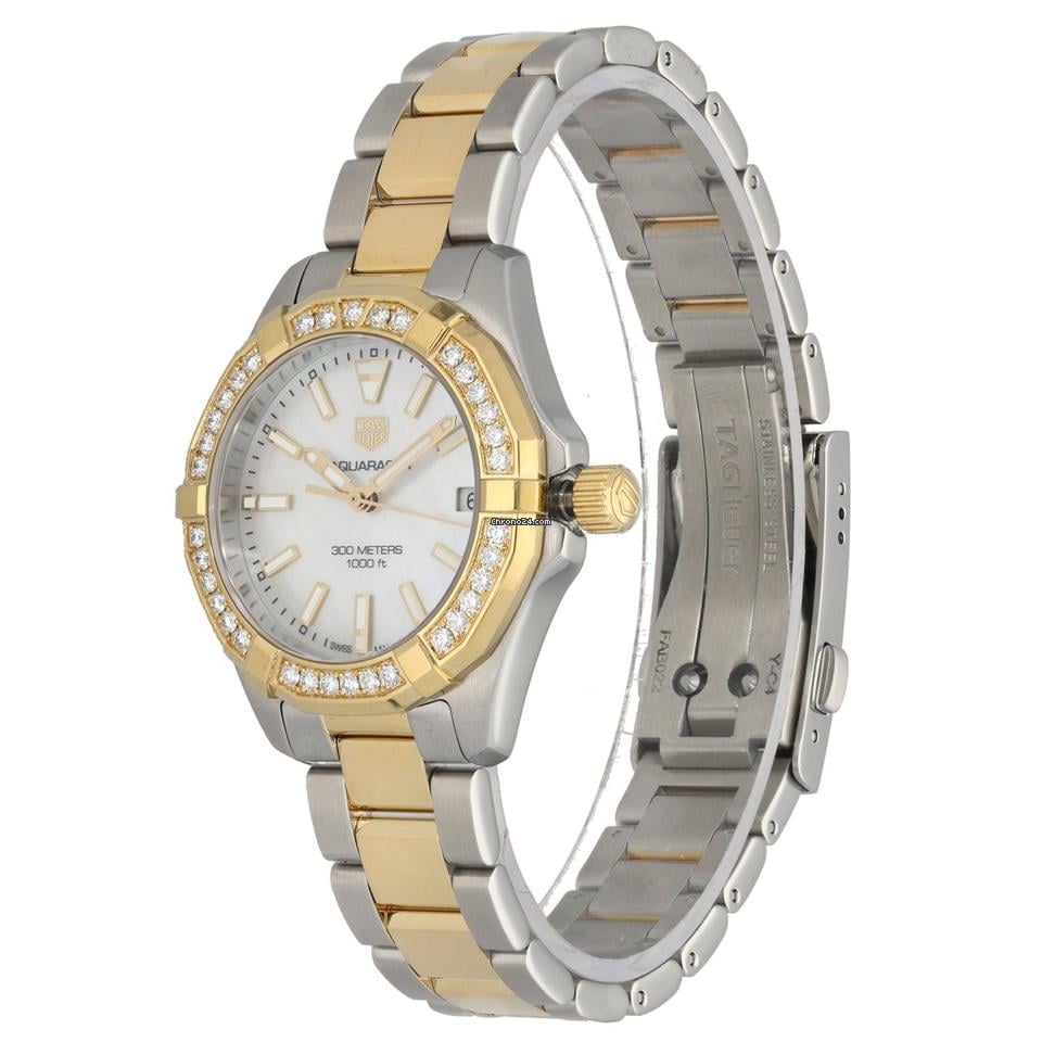 Tag Heuer Aquaracer Diamonds Mother of Pearl Dial Two Tone Steel Strap Watch for Women - WBD1321.BB0320