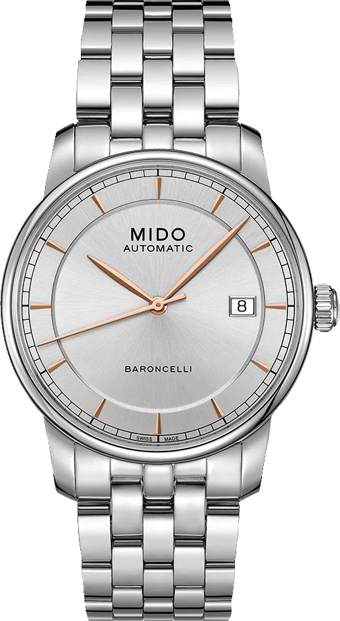 Mido Baroncelli III Automatic Silver Dial Silver Steel Strap Watch For Women - M7600.4.10.1