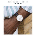 Daniel Wellington Classic York White Dial Brown Leather Strap Watch For Women - DW00100038