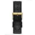 Guess Gadget Gold Dial Black Leather Strap Watch for Men - GW0570G1