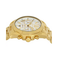 Michael Kors Bradshaw Chronograph White Dial Gold Steel Strap Watch For Women - MK6266