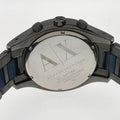 Armani Exchange Chronograph Blue Dial Grey Steel Strap Watch For Men - AX1166