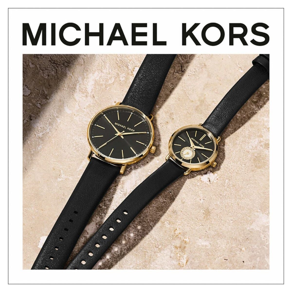 Michael Kors Pyper Black Dial Black Leather Strap Watch For Women - MK2747