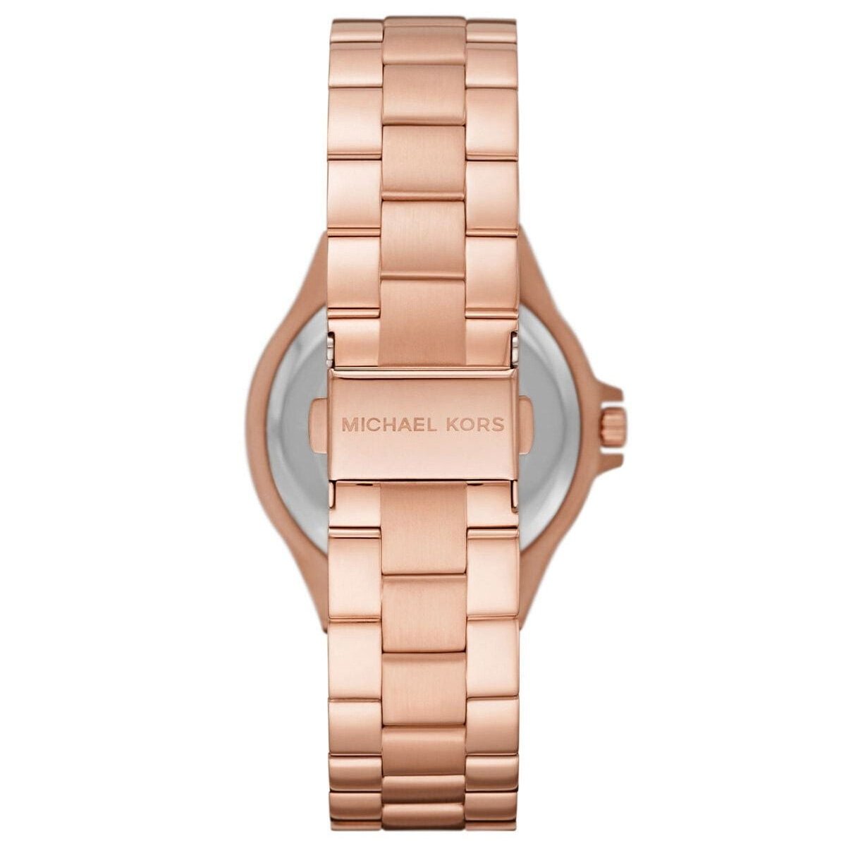 Michael Kors Lennox Three-Hand Black Dial Rose Gold Steel Strap Watch For Women - MK7233