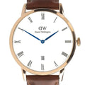 Daniel Wellington Dapper St Mawes White Dial Brown Leather Strap Watch For Men - DW00100083