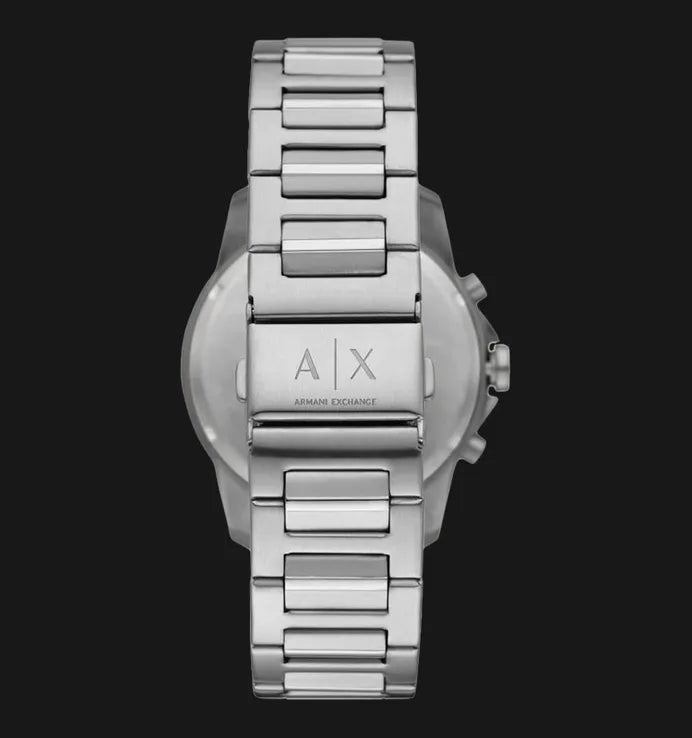 Armani Exchange Banks Chronograph Black Dial Silver Steel Strap Watch For Men - AX1720