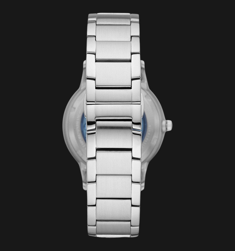 Emporio Armani Renato Automatic Blue Dial Silver Steel Strap Watch For Men - AR60037