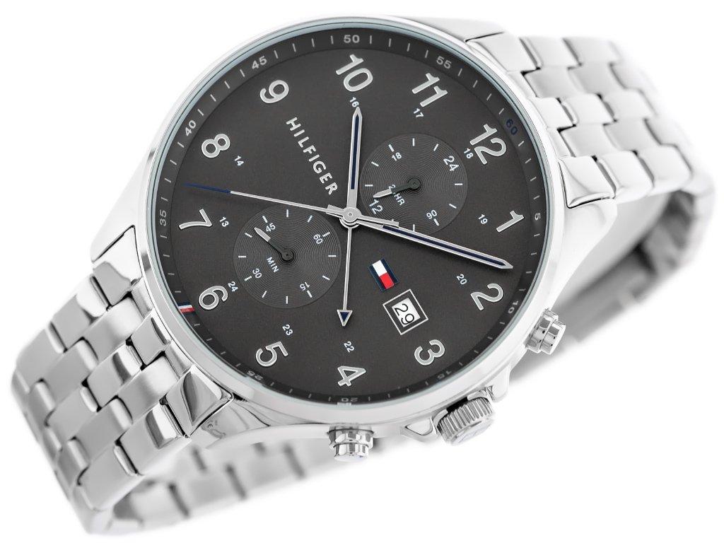 Tommy Hilfiger West Quartz Black Dial Silver Steel Strap Watch For Men - 1791707