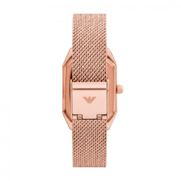 Emporio Armani Joy Quartz Rose Gold Dial Rose Gold Mesh Bracelet Watch For Women - AR11347