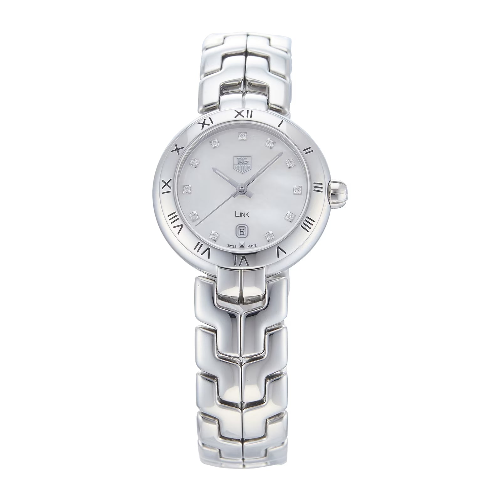 Tag Heuer Link Diamonds Mother of Pearl Dial Silver Steel Strap Watch for Women -  WAT1417.BA0954