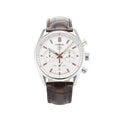 Tag Heuer Carrera Chronograph White Dial Brown Leather Strap Watch for Men - CBN2013.FC6483