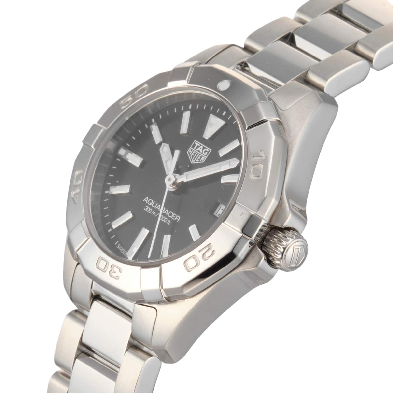 Tag Heuer Aquaracer Quartz Black Dial Silver Steel Strap Watch for Women - WBD1410.BA0741