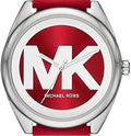 Michael Kors Janelle Three Hand Red Dial Red Rubber Strap Watch For Women - MK7144